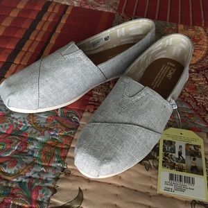 drizzle grey slub chambray women's espadrilles
